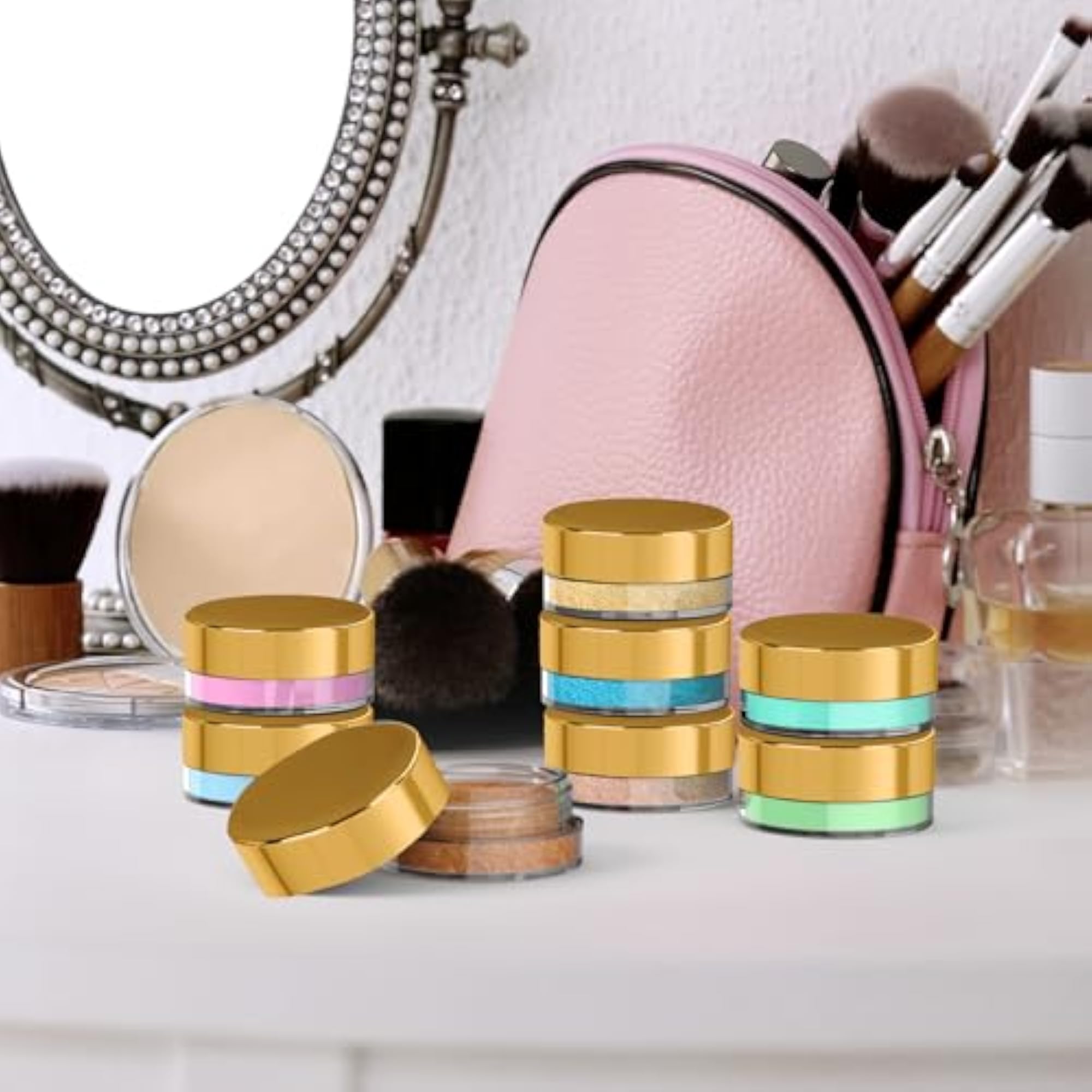 Mini Sample Containers, Lip Balm Jars with Lids